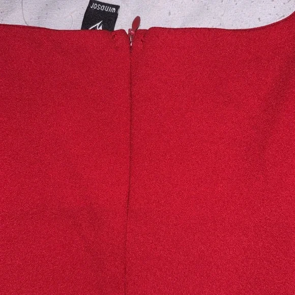 NWT Cherry Red Dress with Slit On Front and Zipper Back - Picture 5 of 5
